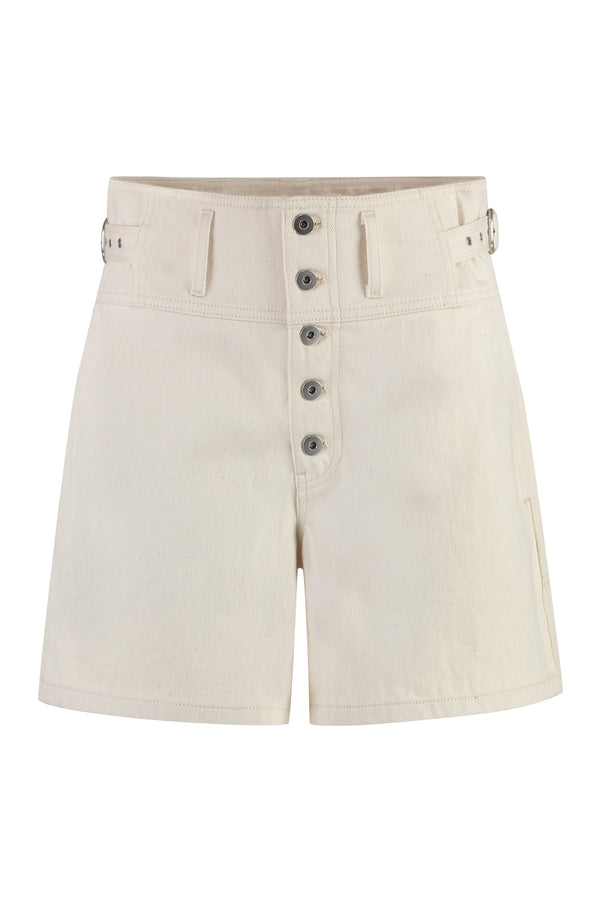 Beige Denim Shorts Cotton