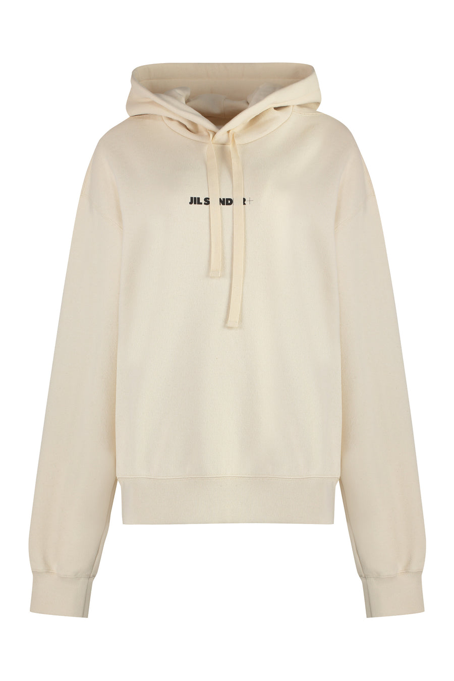 Jil Sander Logo Cotton Hoodie Ecru Hoodies