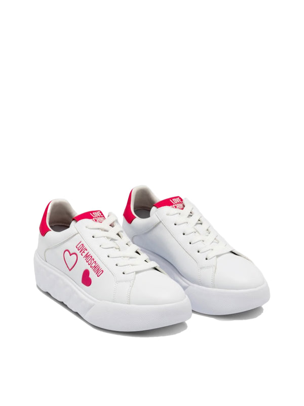 Moschino Leather sneaker in white