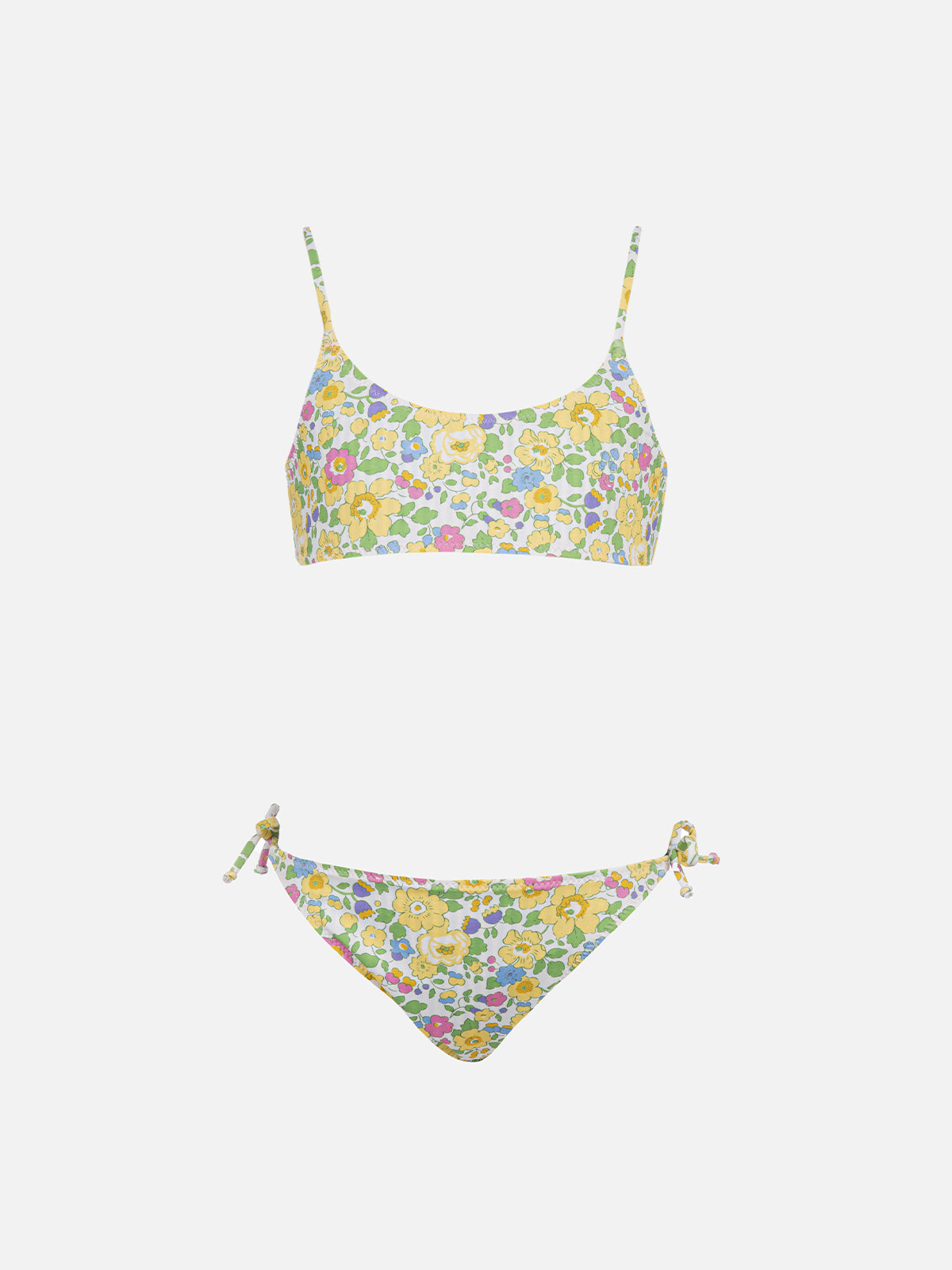 Girl Double Face Bralette Bikini Jaiden With Betsy Print | Made Liberty Fabric Yellow
