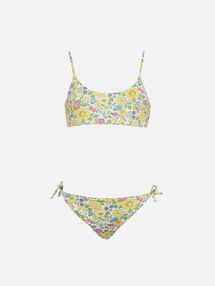 Girl Double Face Bralette Bikini Jaiden With Betsy Print | Made Liberty Fabric Yellow