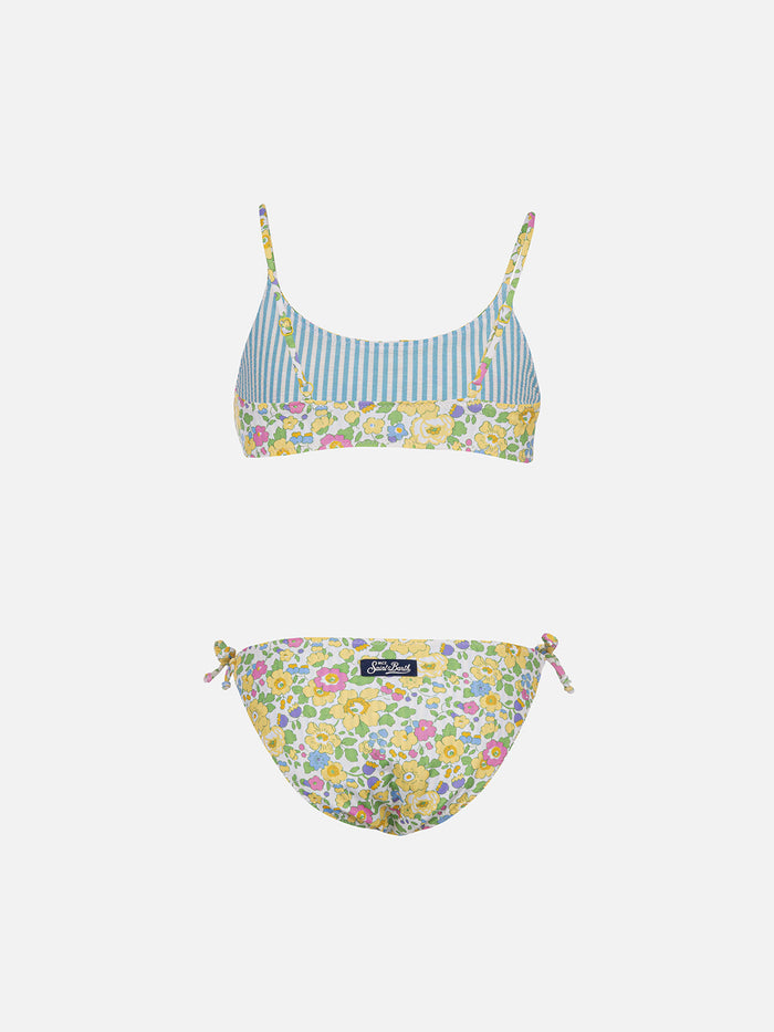 Girl Double Face Bralette Bikini Jaiden With Betsy Print | Made Liberty Fabric Yellow