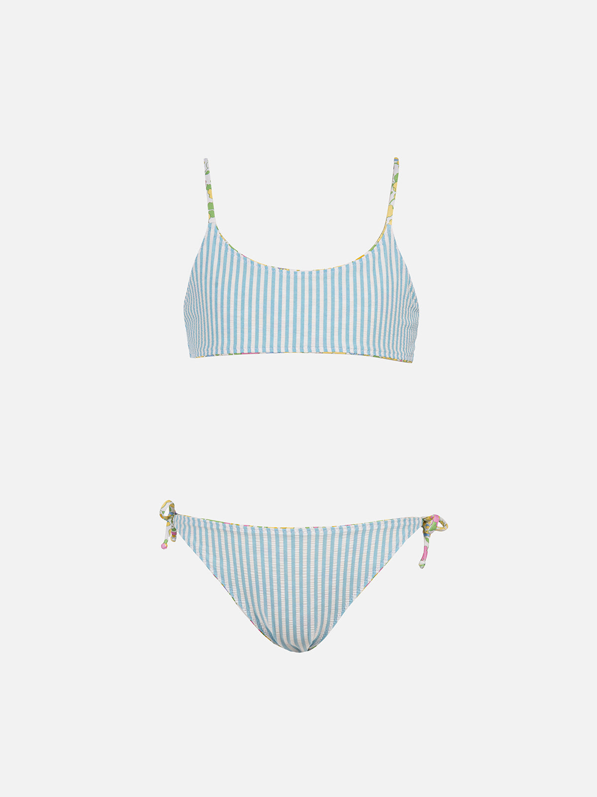 Girl Double Face Bralette Bikini Jaiden With Betsy Print | Made Liberty Fabric Yellow