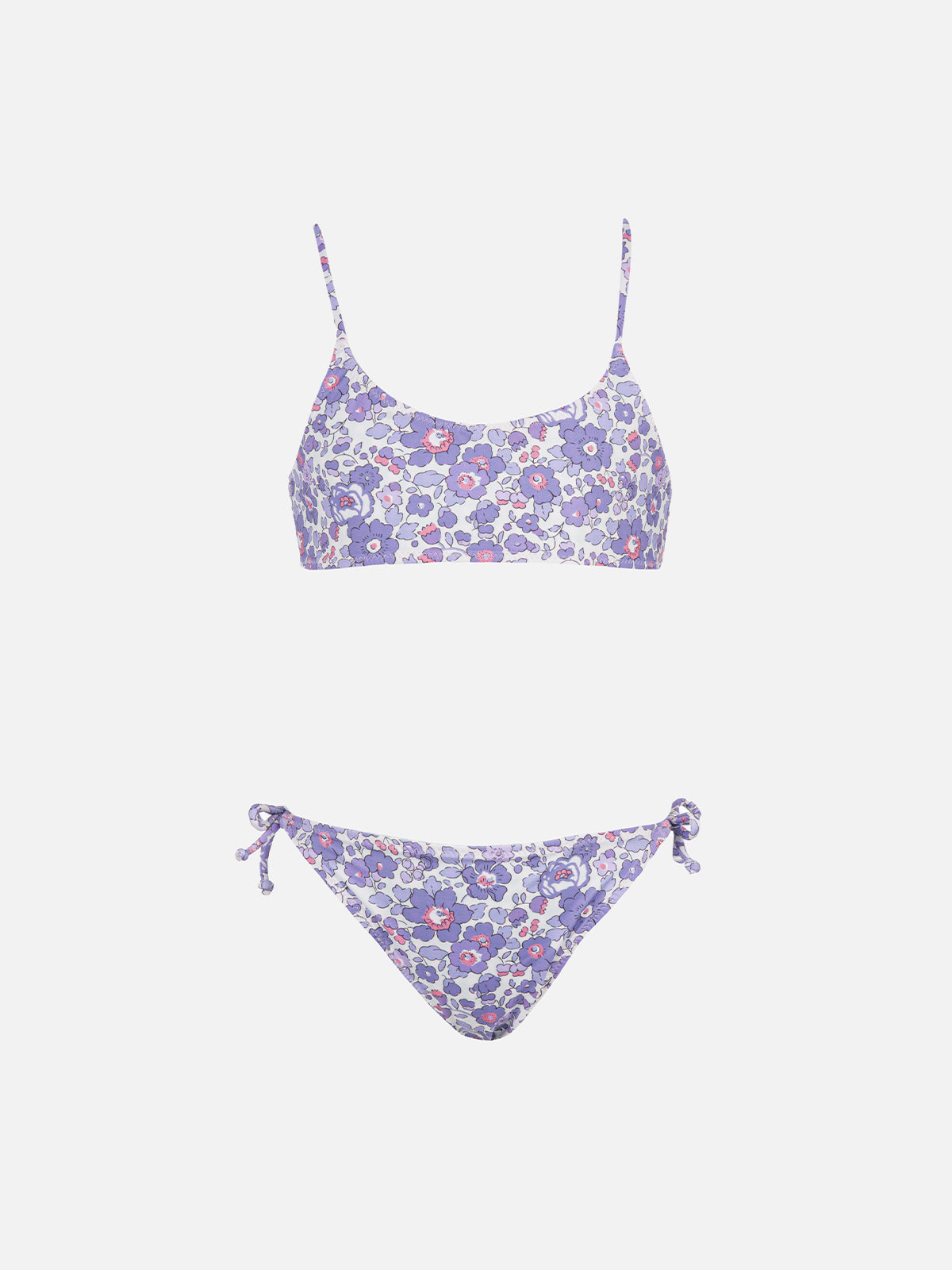 Girl Double Face Bralette Bikini Jaiden With Betsy Print | Made Liberty Fabric Pink