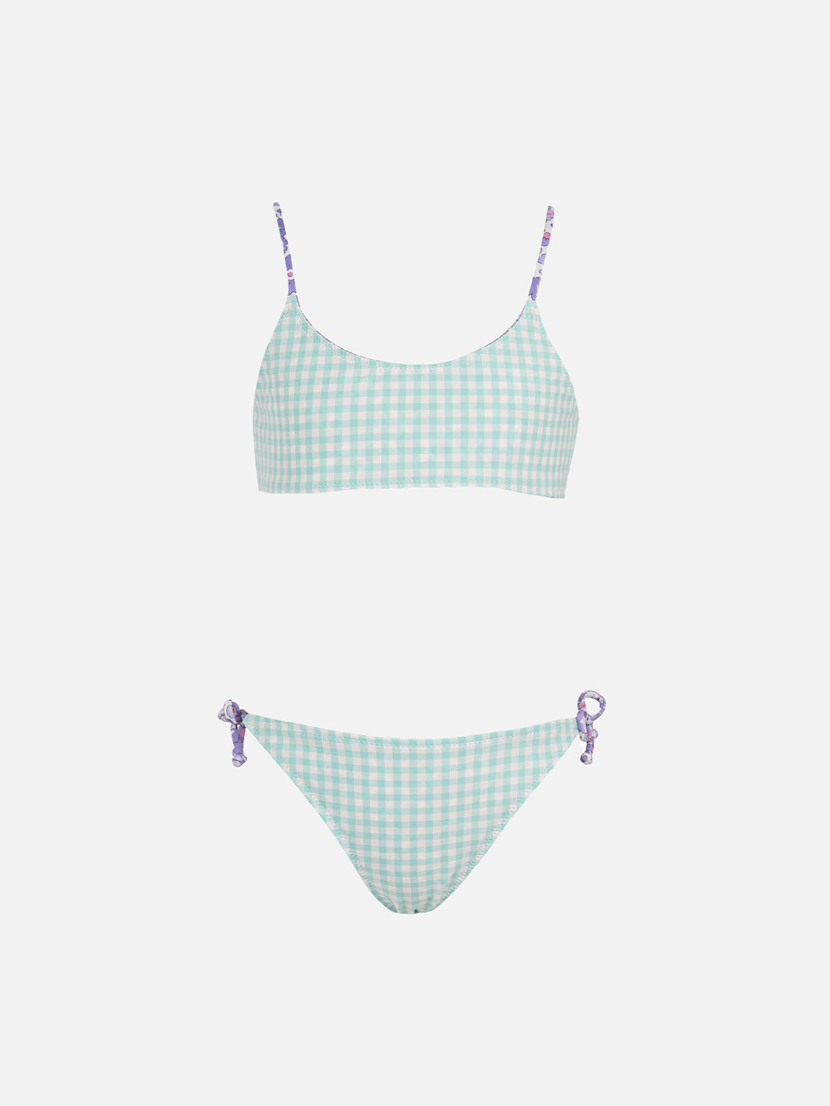 Girl Double Face Bralette Bikini Jaiden With Betsy Print | Made Liberty Fabric Pink