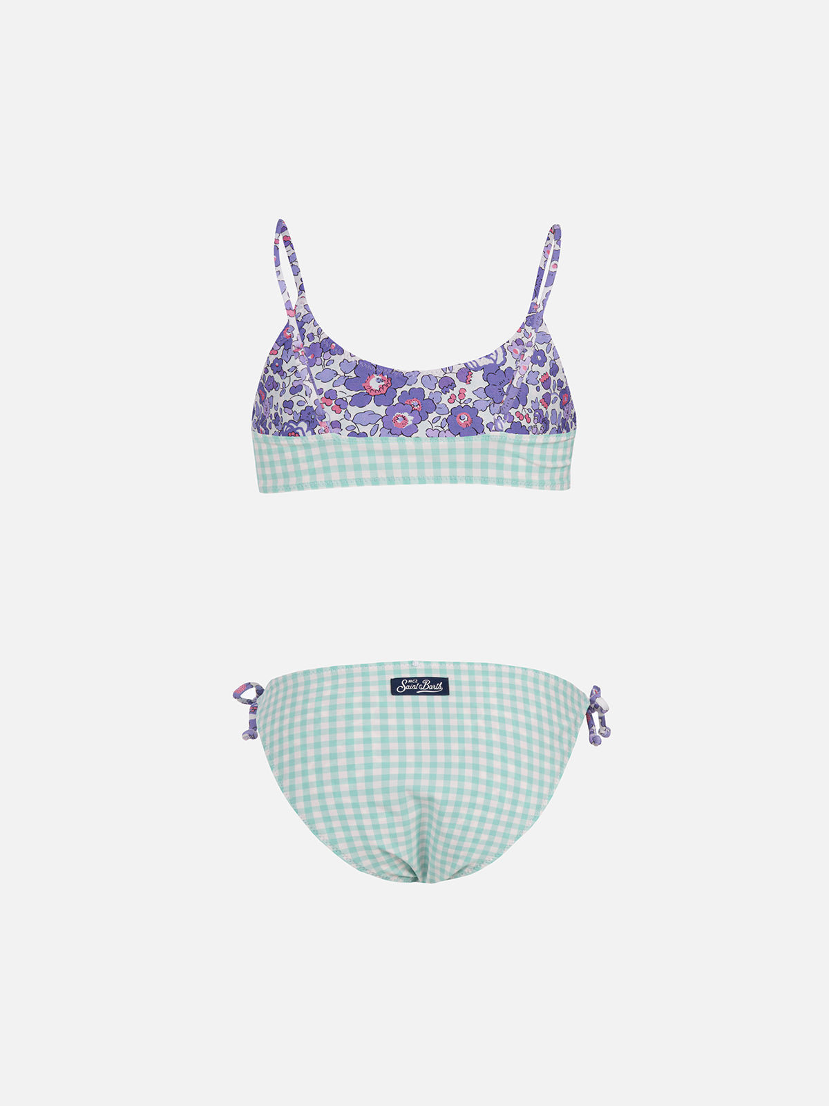Girl Double Face Bralette Bikini Jaiden With Betsy Print | Made Liberty Fabric Pink