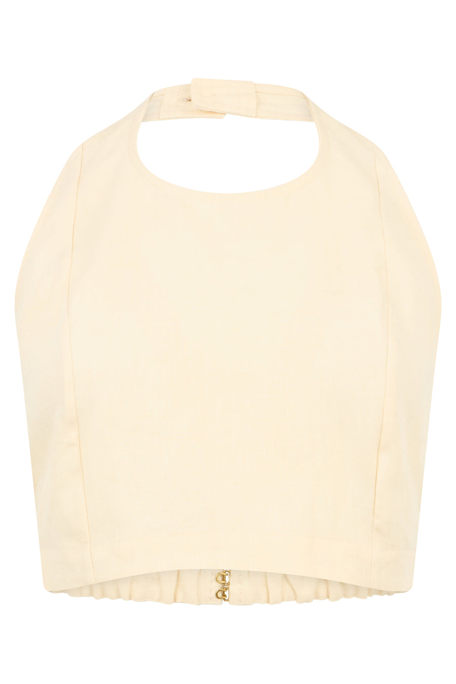 Sleeveless Top Jalo Cream Cotton Tops