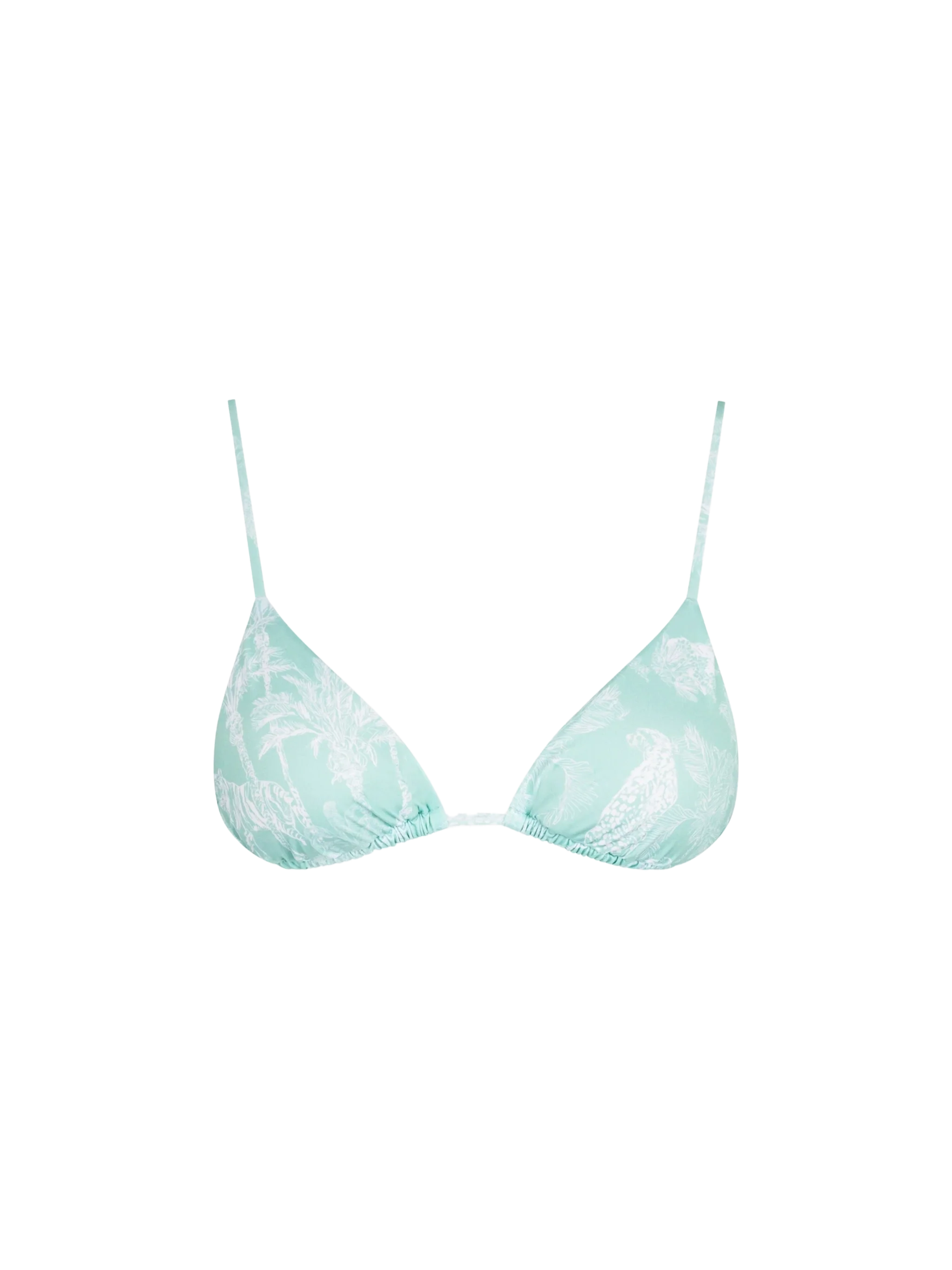 Janet Jungle Print Triangle Bikini Top Green