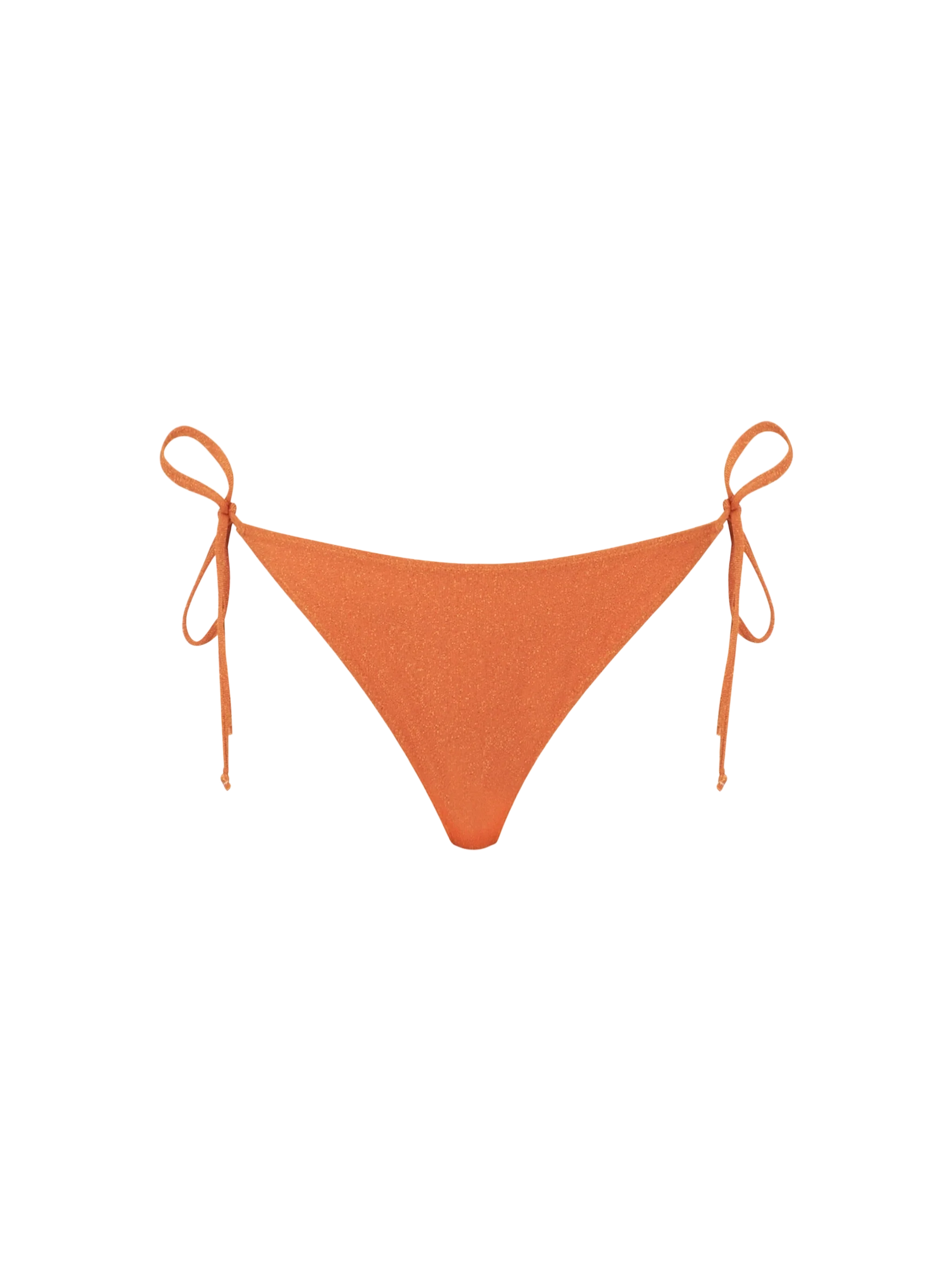 Orange Virgo Solid Lurex Swim Briefs Bottom