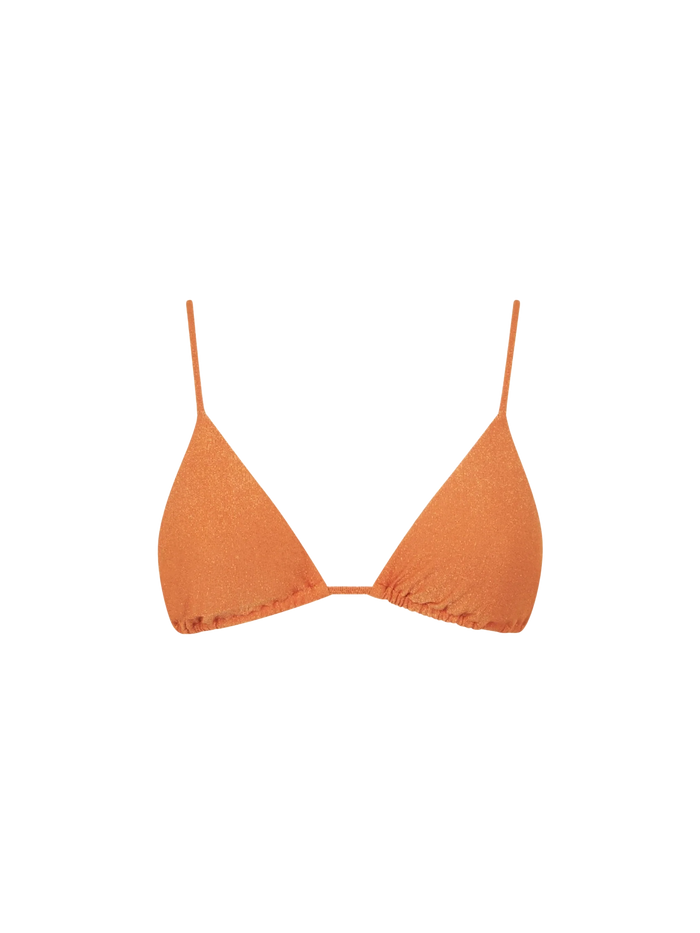 Orange Janet Lurex Triangle Bikini Top