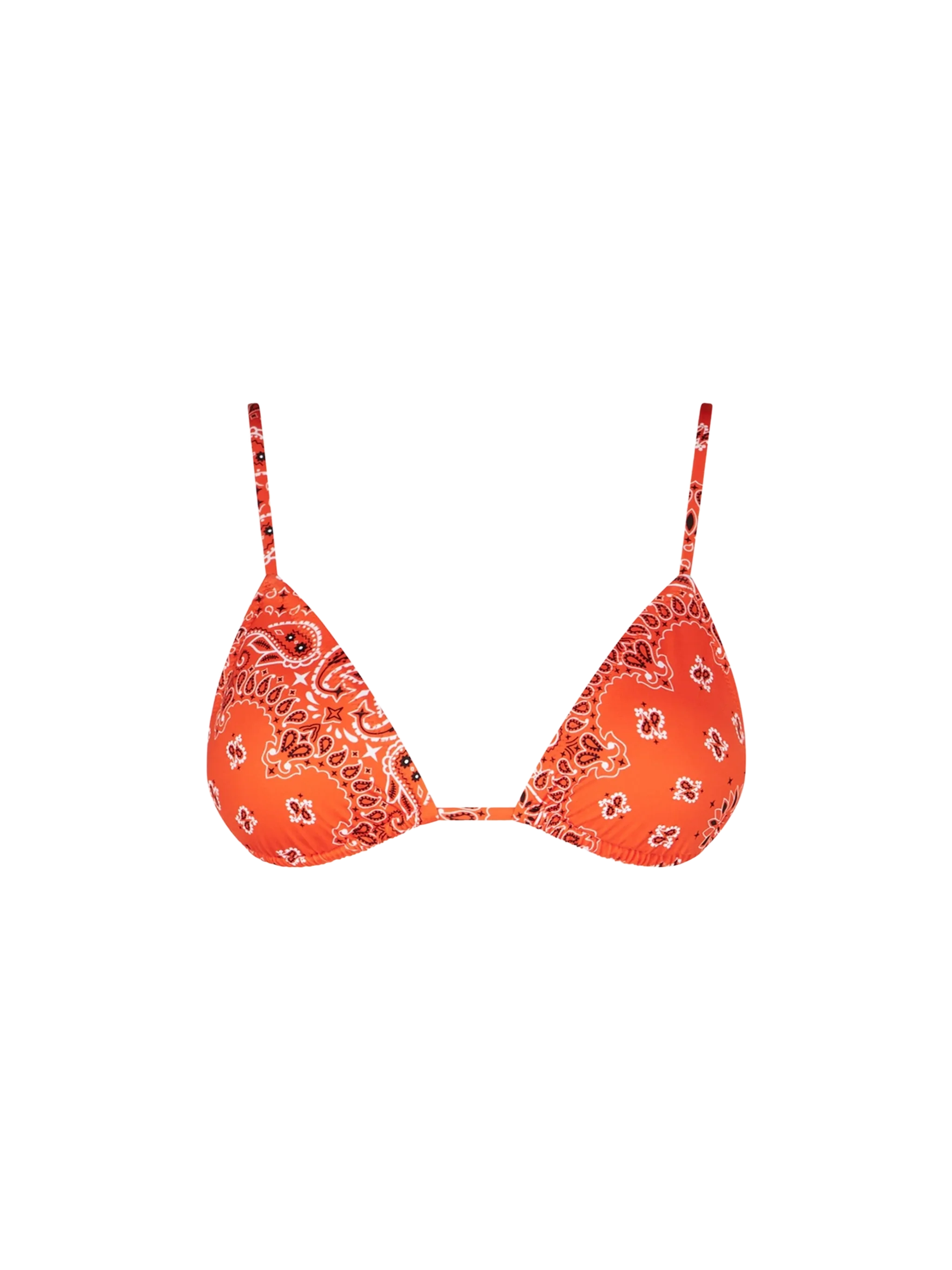 Janet Orange Bandana Triangle Bikini Top With Charms