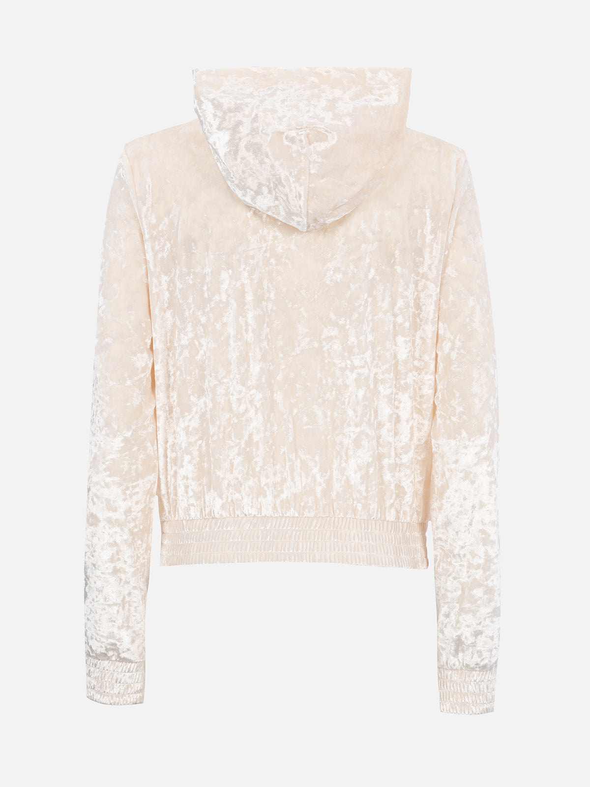 Jasmine Pale Yellow Chenille Zip Hoodie White Sweatshirt