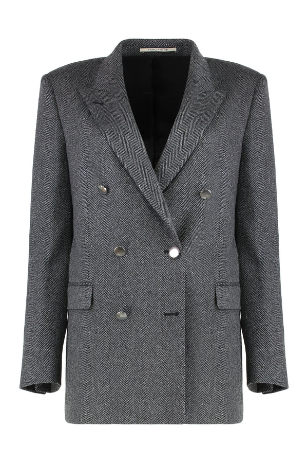 Double-Breasted Jacket J-Jasmine Grey Wool Blazers