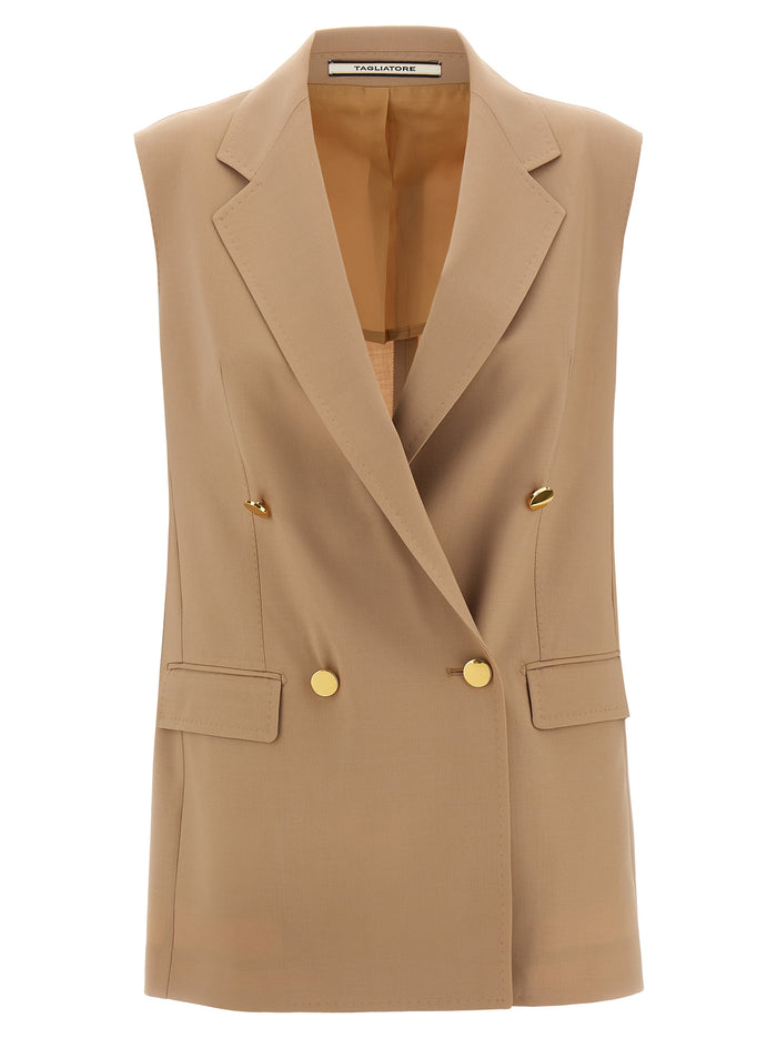 Bernice vest Beige Virgin Wool Elastane Gilet