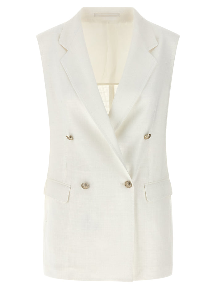 Bernice vest White Viscose Polyamide Lycra Gilet