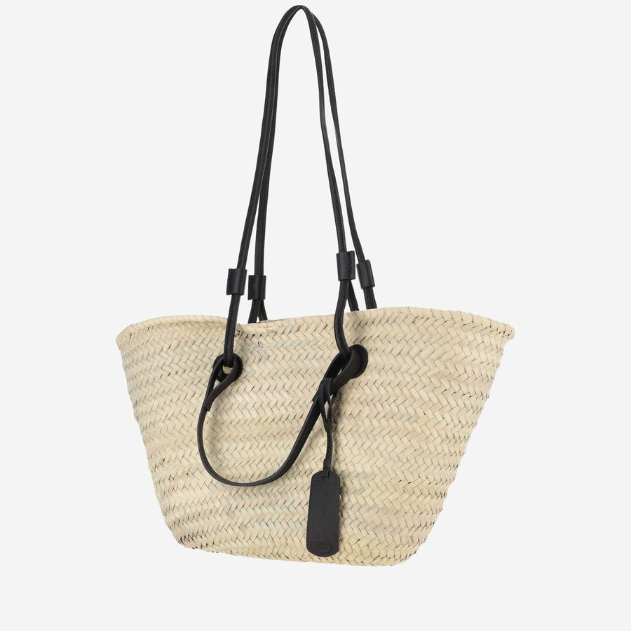Straw Bag With Logo Natural Shoulder