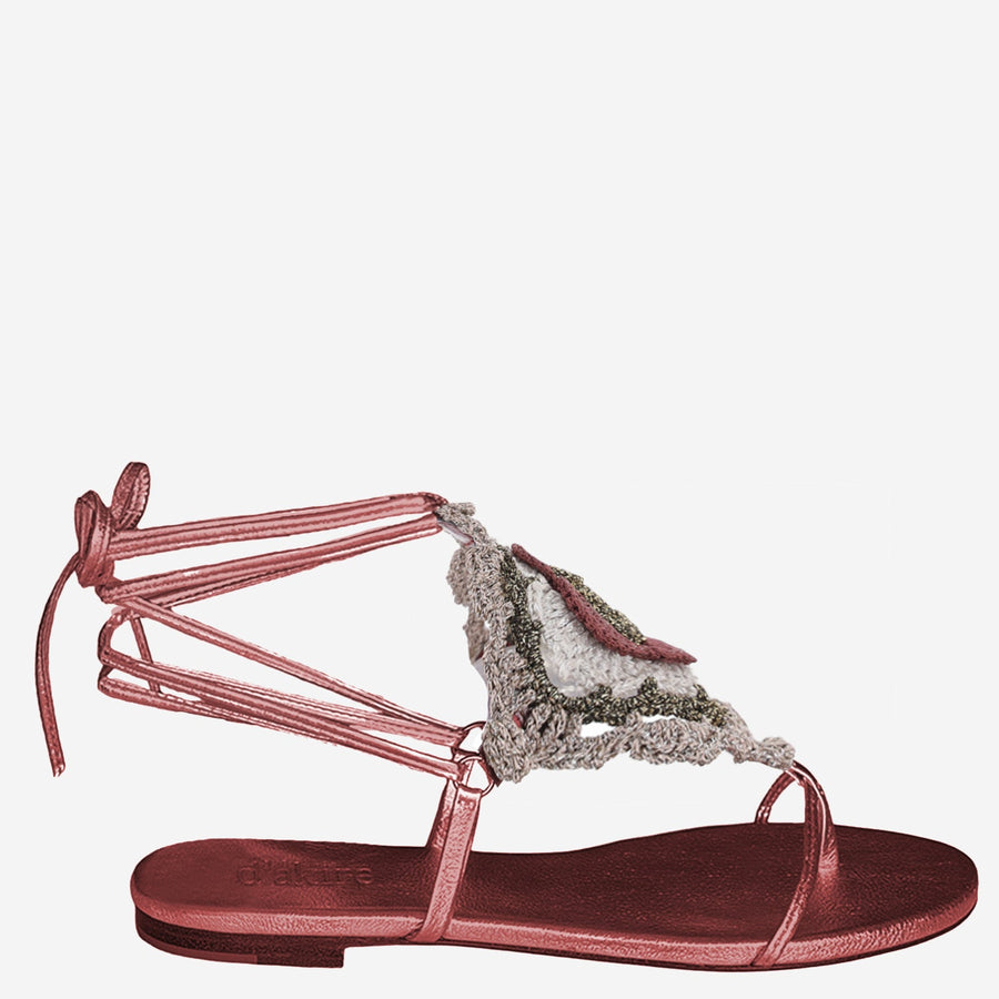 Sandals Mono Flora Red Fabric