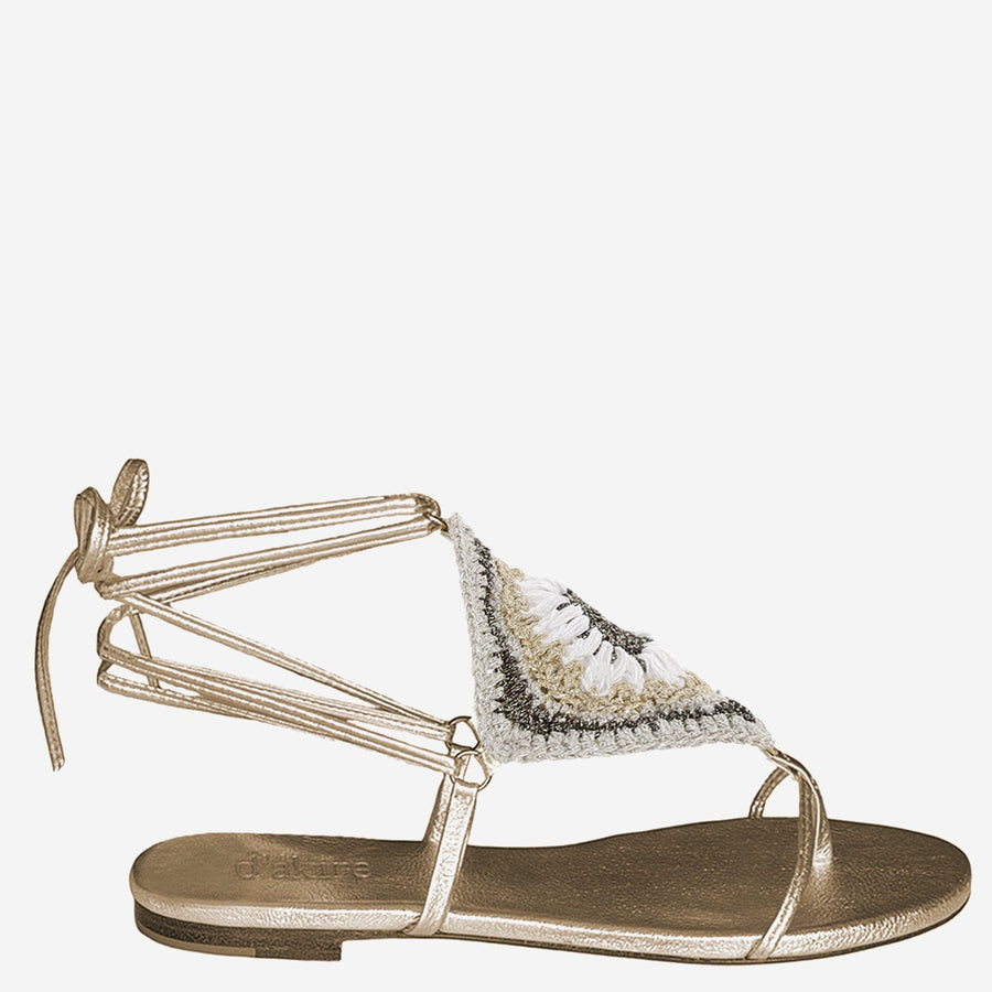 Sandals Il Mono Pietra Di Ambra Gold Fabric
