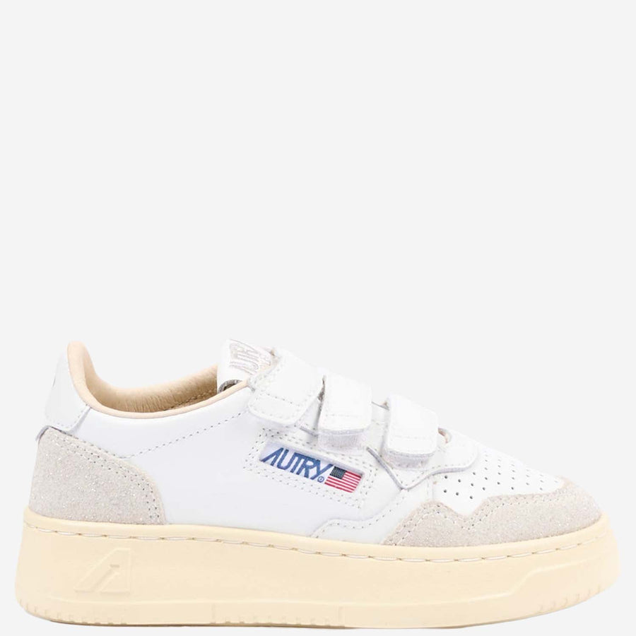 Kids Striped Sneakers Leather Trainers