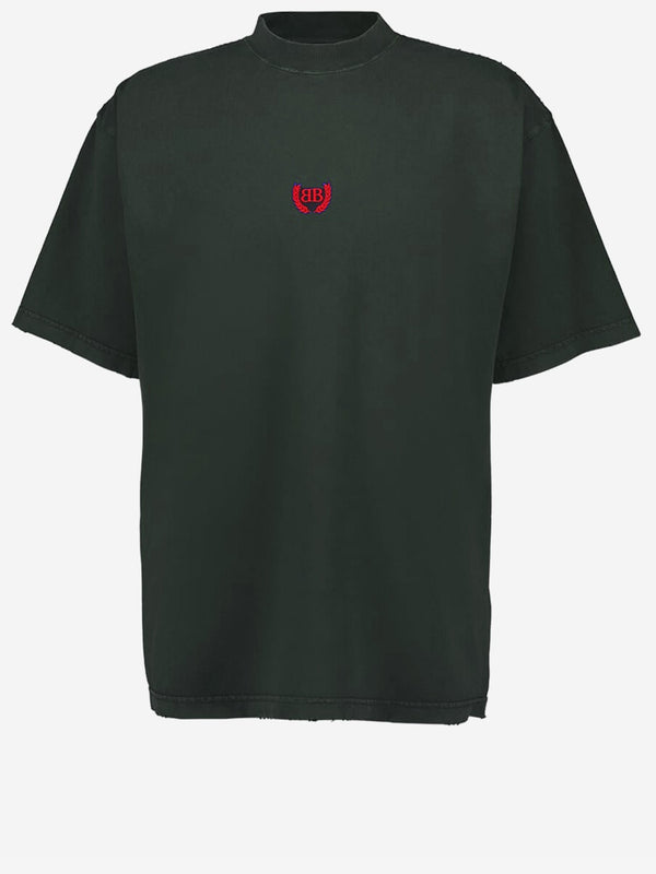 Cotton T-Shirt With Logo Dark Green T-shirts