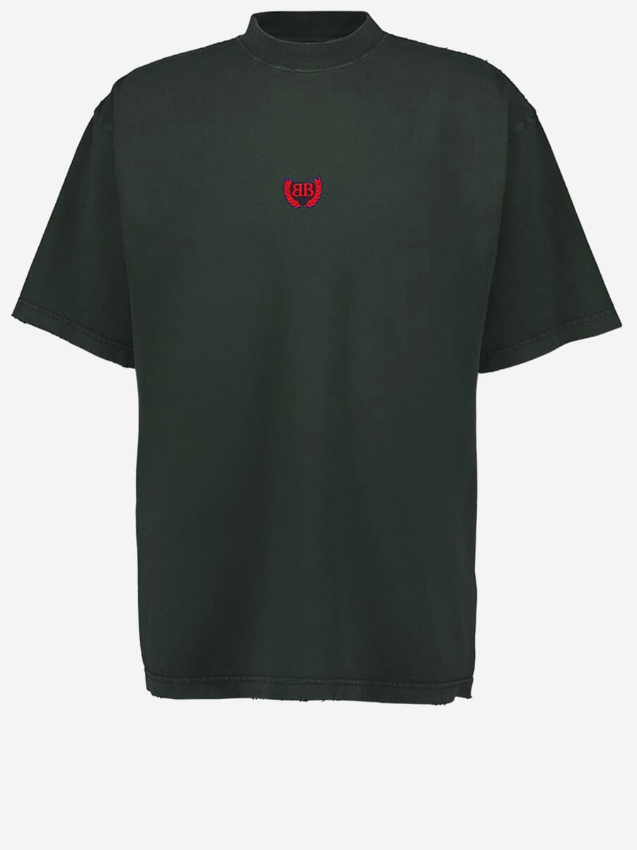 Cotton T-Shirt With Logo Dark Green T-shirts