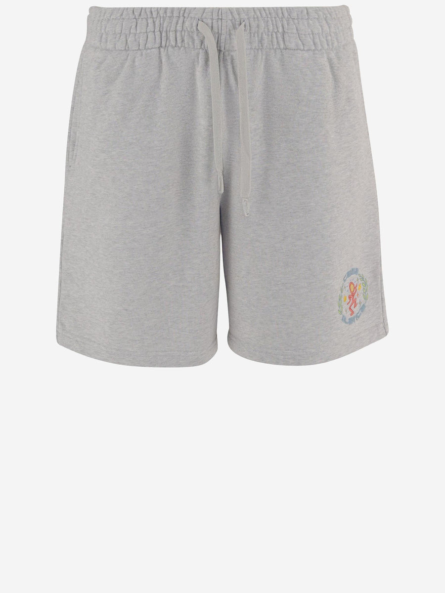Cotton Shorts With Logo Grey