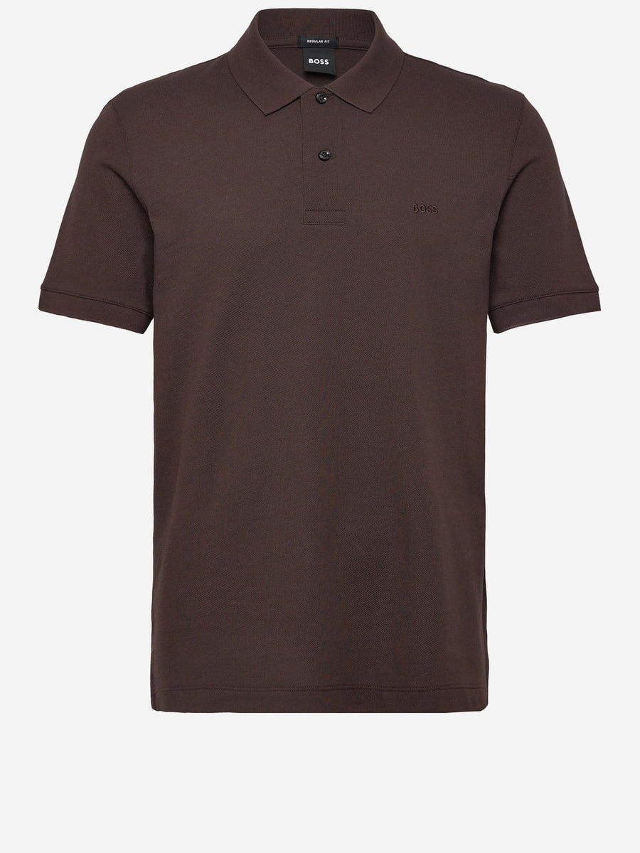 Polo Shirt Dark Brown Cotton