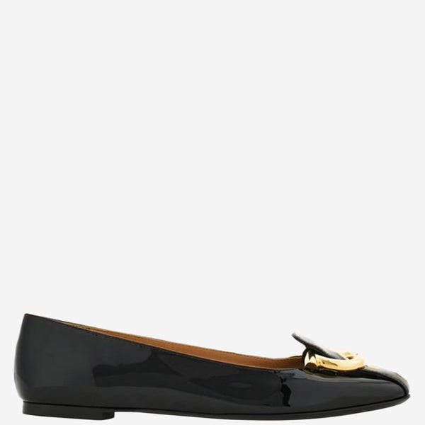 Leather Hook Flats Black Upper: Cow