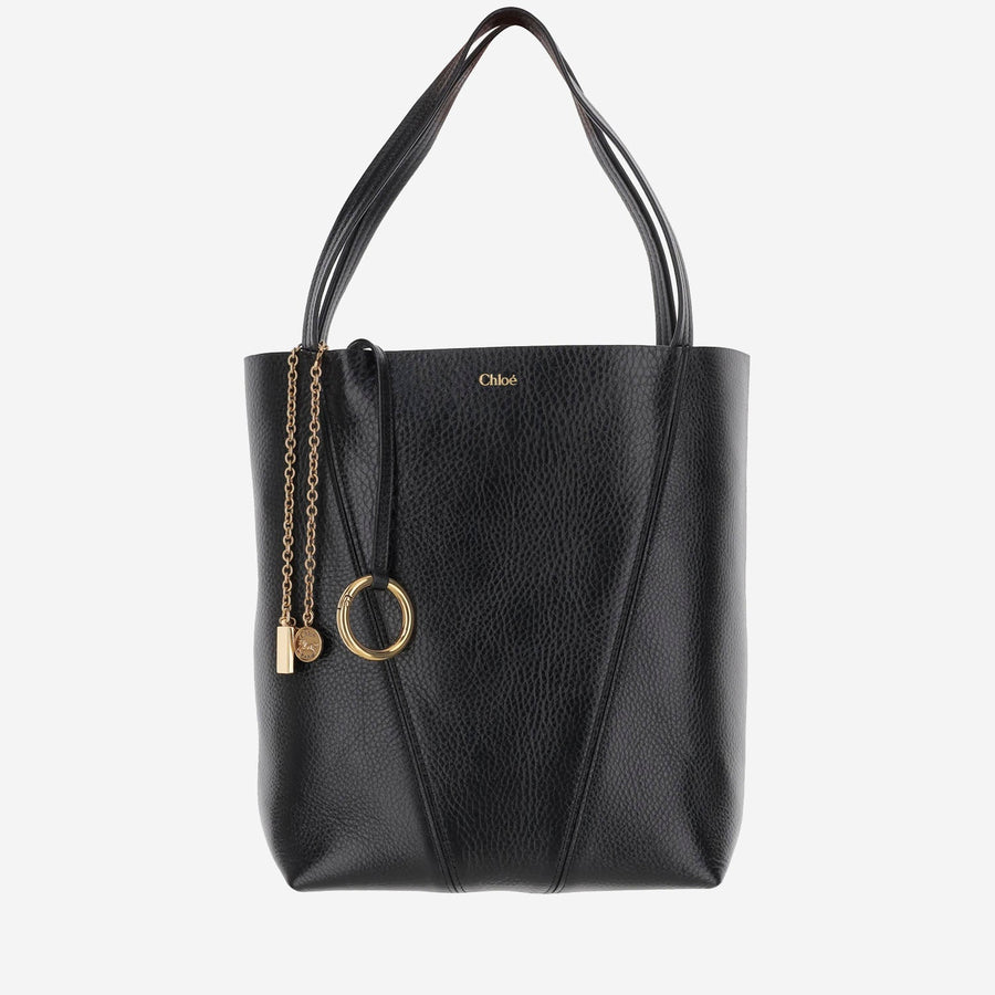 Spin Tote Bag Garnet Leather Black Shoulder