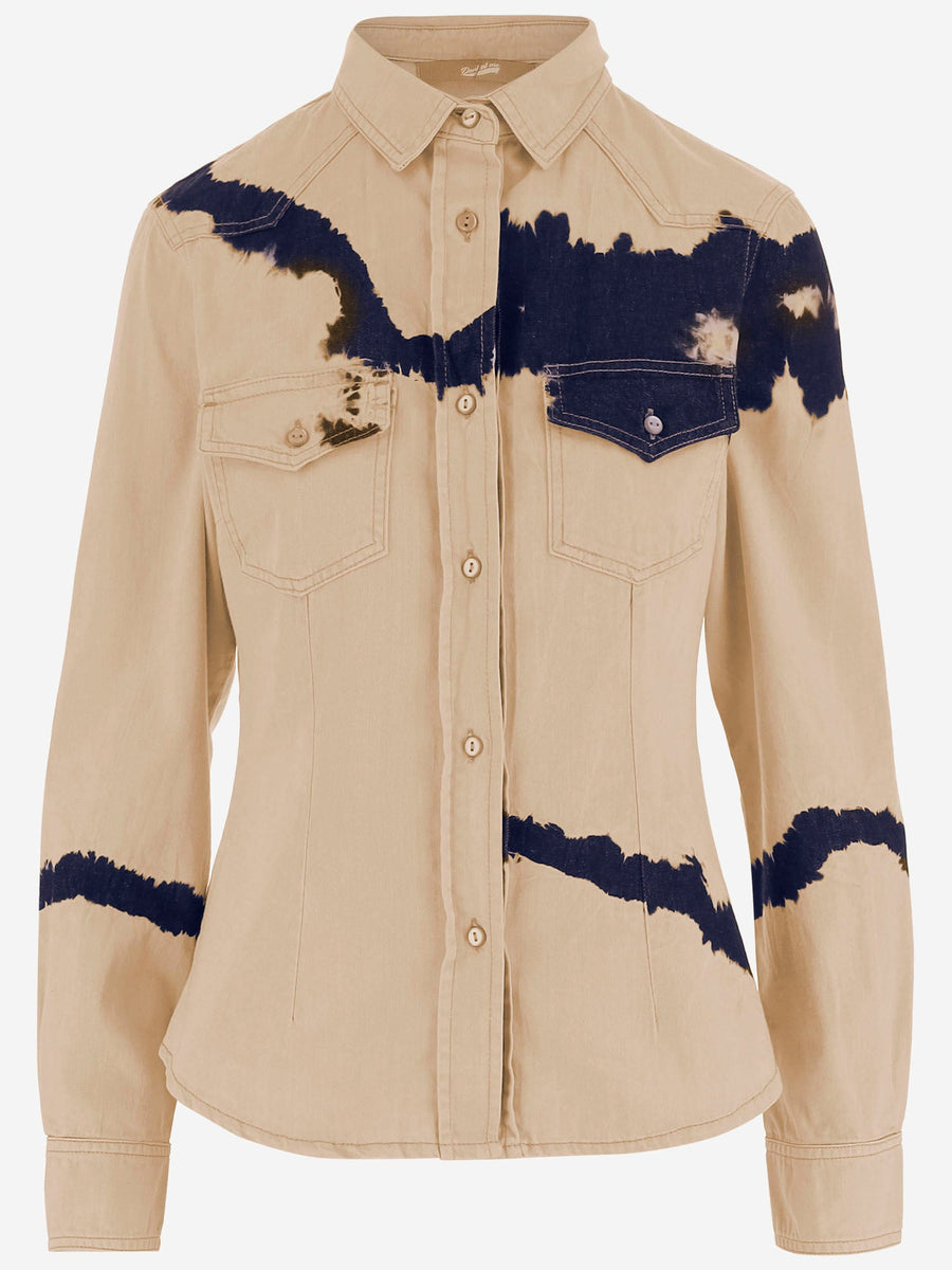 Shirt Tie-Dye Cotton Beige