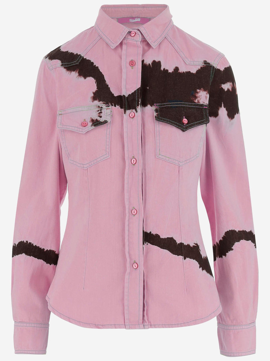 Cotton Shirt Tie-Dye Pink