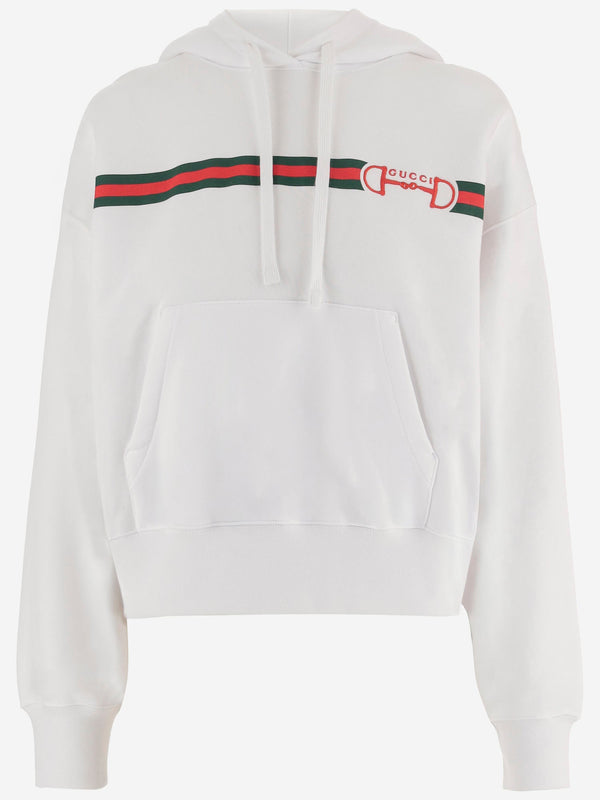 Cotton Sweatshirt With Logo Print White