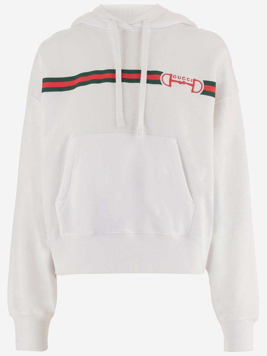 Cotton Sweatshirt With Logo Print White