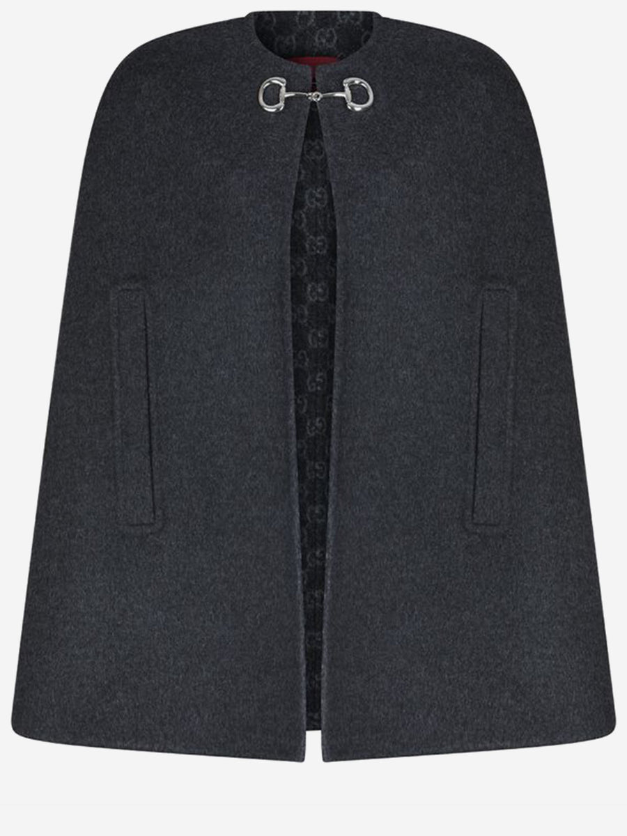 Cape Reversible Wool-Blend Dark Grey Capes