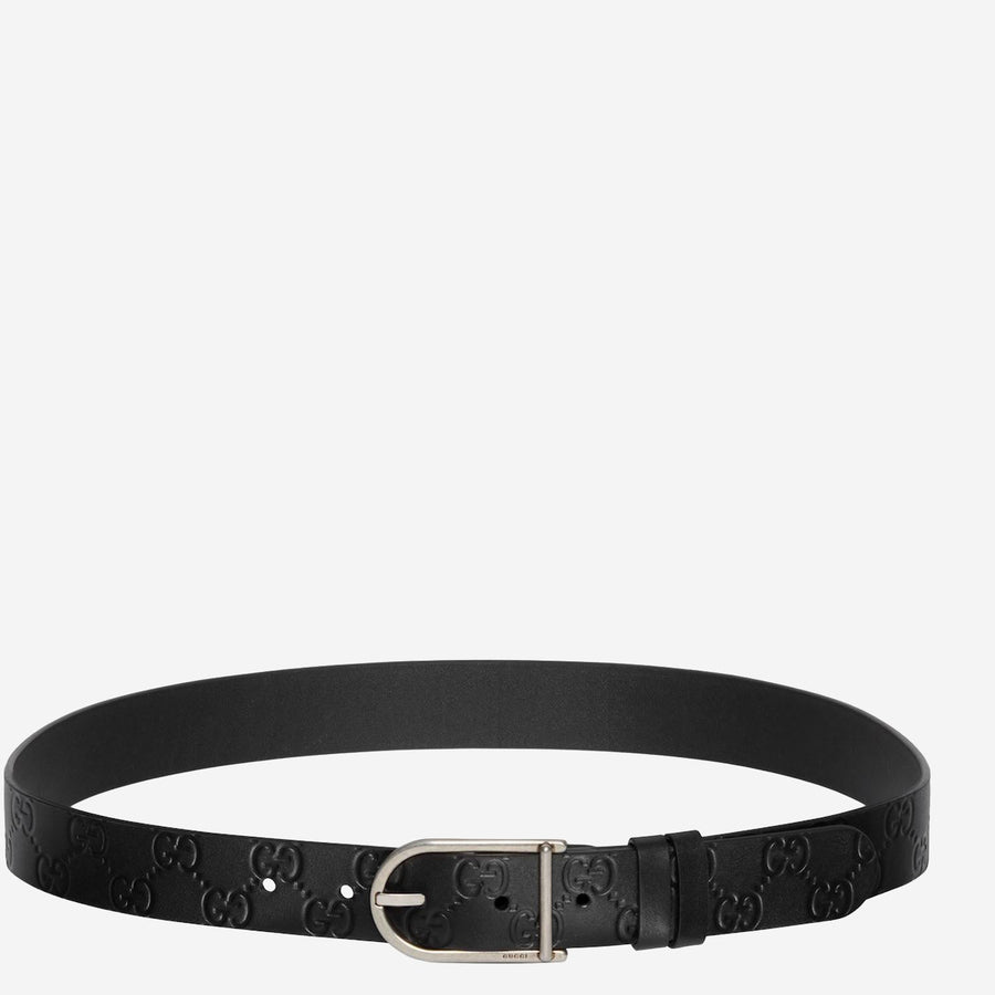 Reversible Belt With Rounded Buckle Black Leather