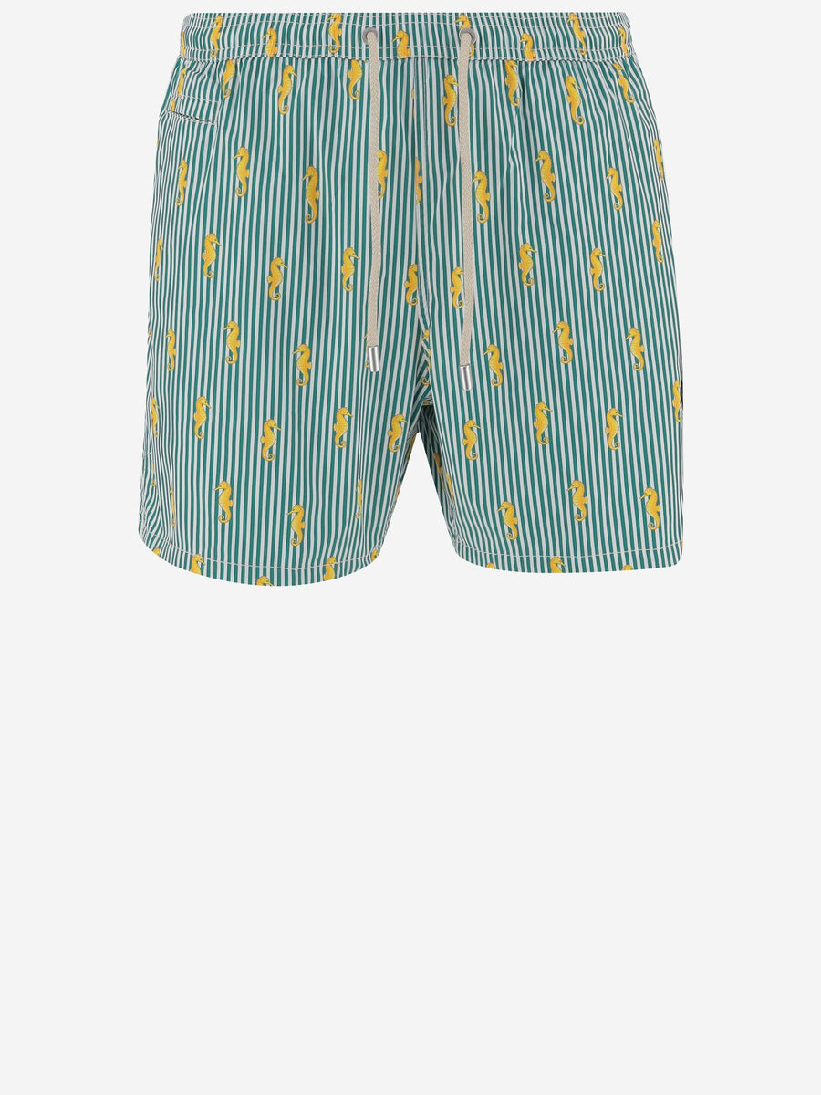 Swim Shorts Nylon Green Polyester Beachwear