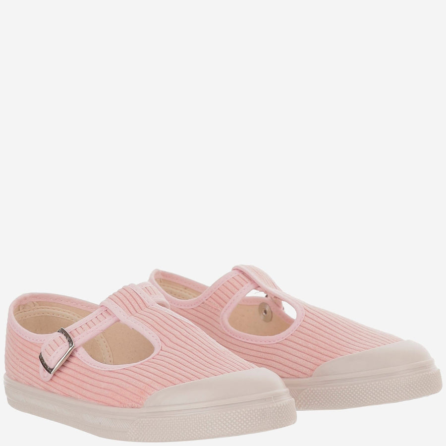 Shoes Ribbed Velvet Pink Fabric