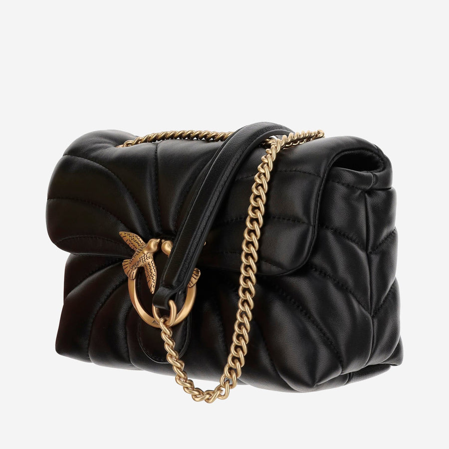 Shoulder Bag Mini Love Puff Butterfly Leather Black