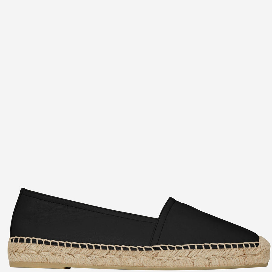 Leather Logo Espadrilles Black Lambskin Shoe