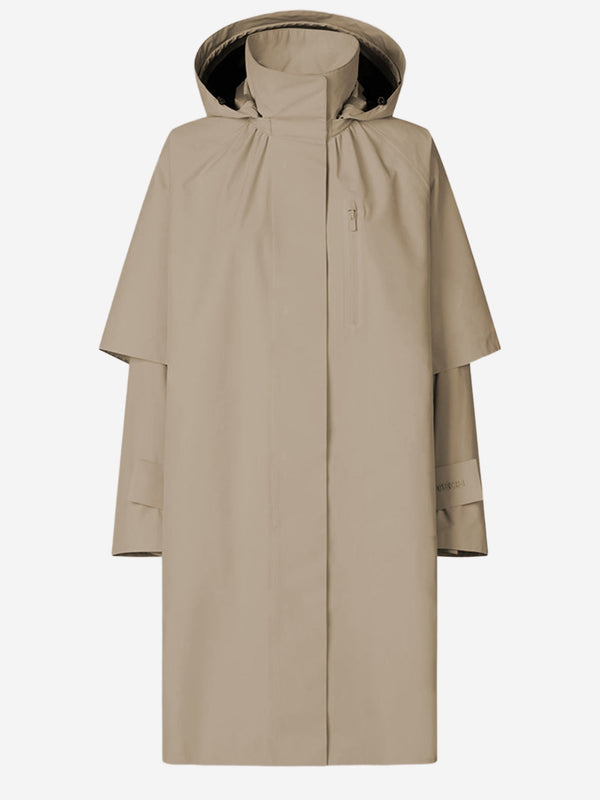 Nylon Hooded Jacket Beige Polyester
