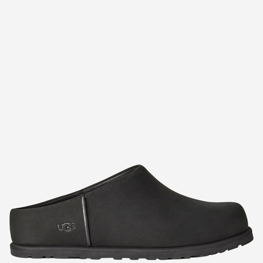 Leather Clogs Otzo Black Nubuck Shoe