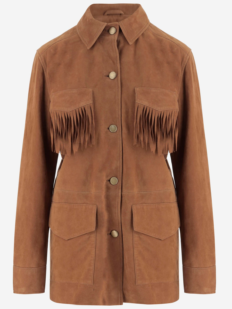Jacket Suede Fringed Caramel Leather