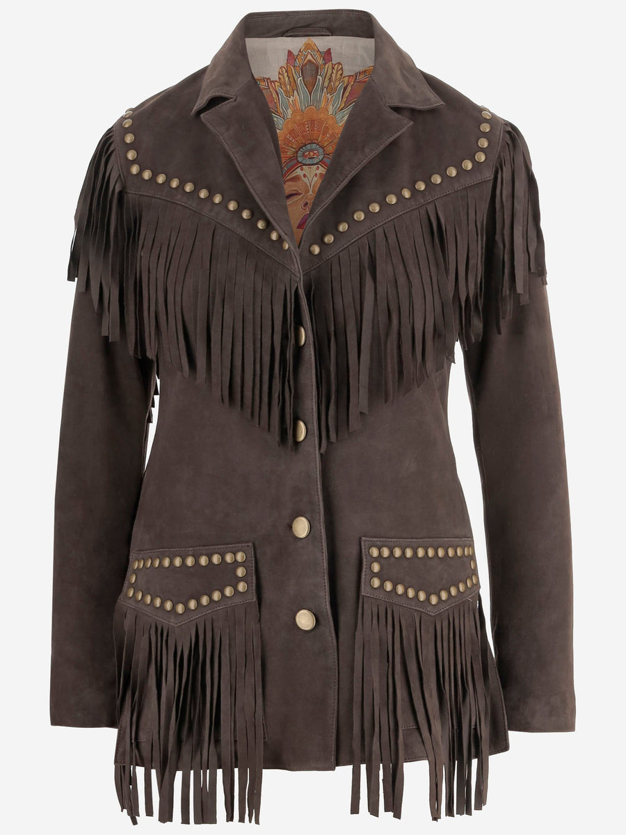 Jacket Suede Fringed Brown Leather