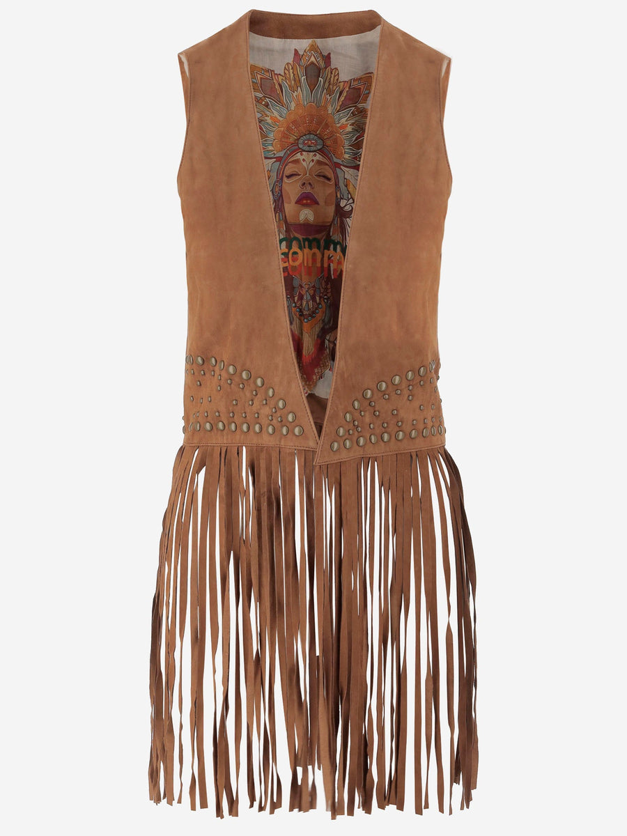 Suede Vest, Light Brown Leather Waistcoats & Gilets