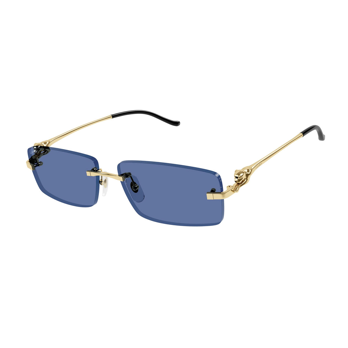 Cartier CT0430S Panthère de 004 Gold Blue Oro Metal Occhiali Da Sole