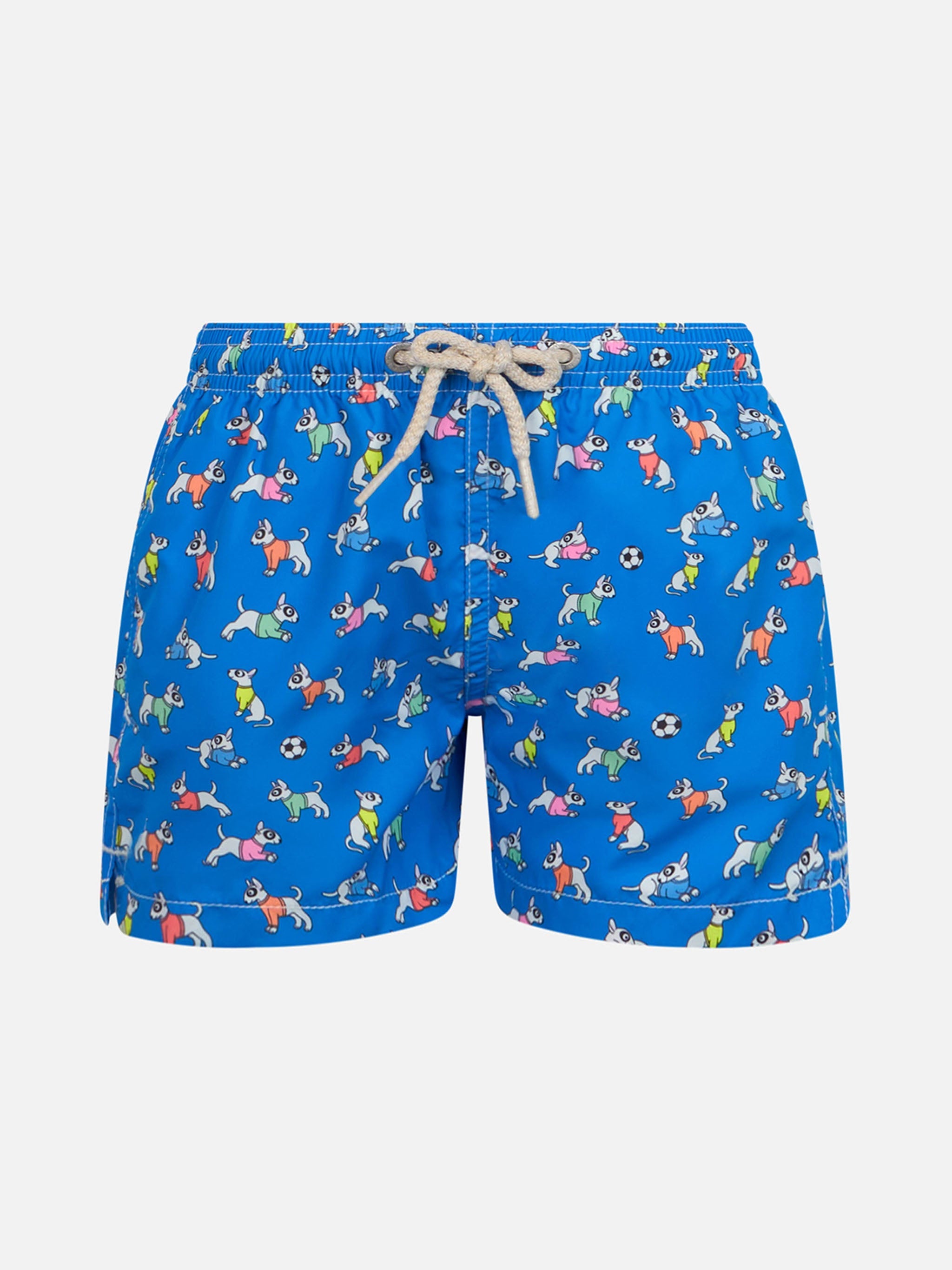 Boy Lightweight Fabric Swim-Shorts Jean Lighting With Dogs Print __single__ Swimshort