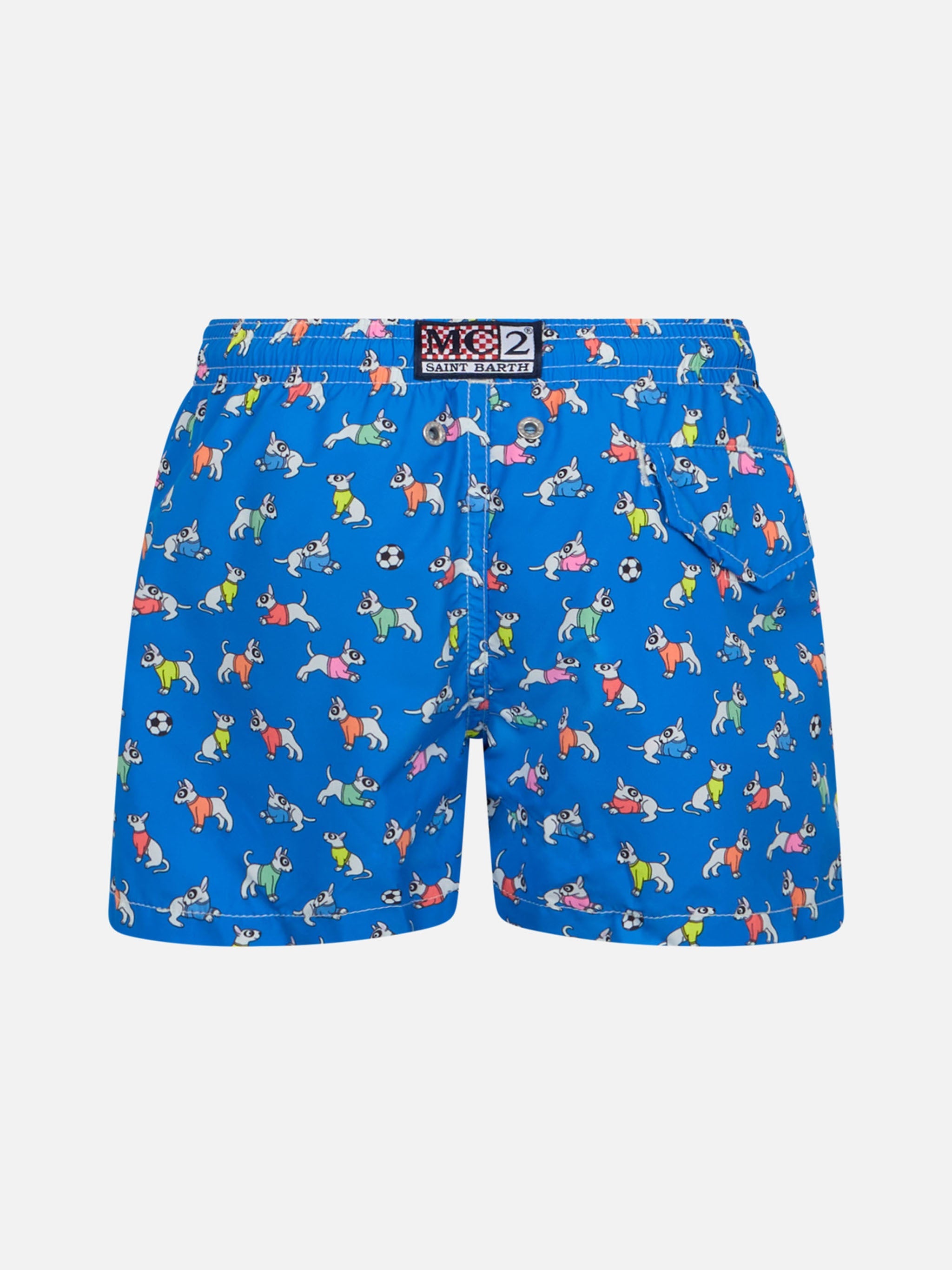 Boy Lightweight Fabric Swim-Shorts Jean Lighting With Dogs Print __single__ Swimshort