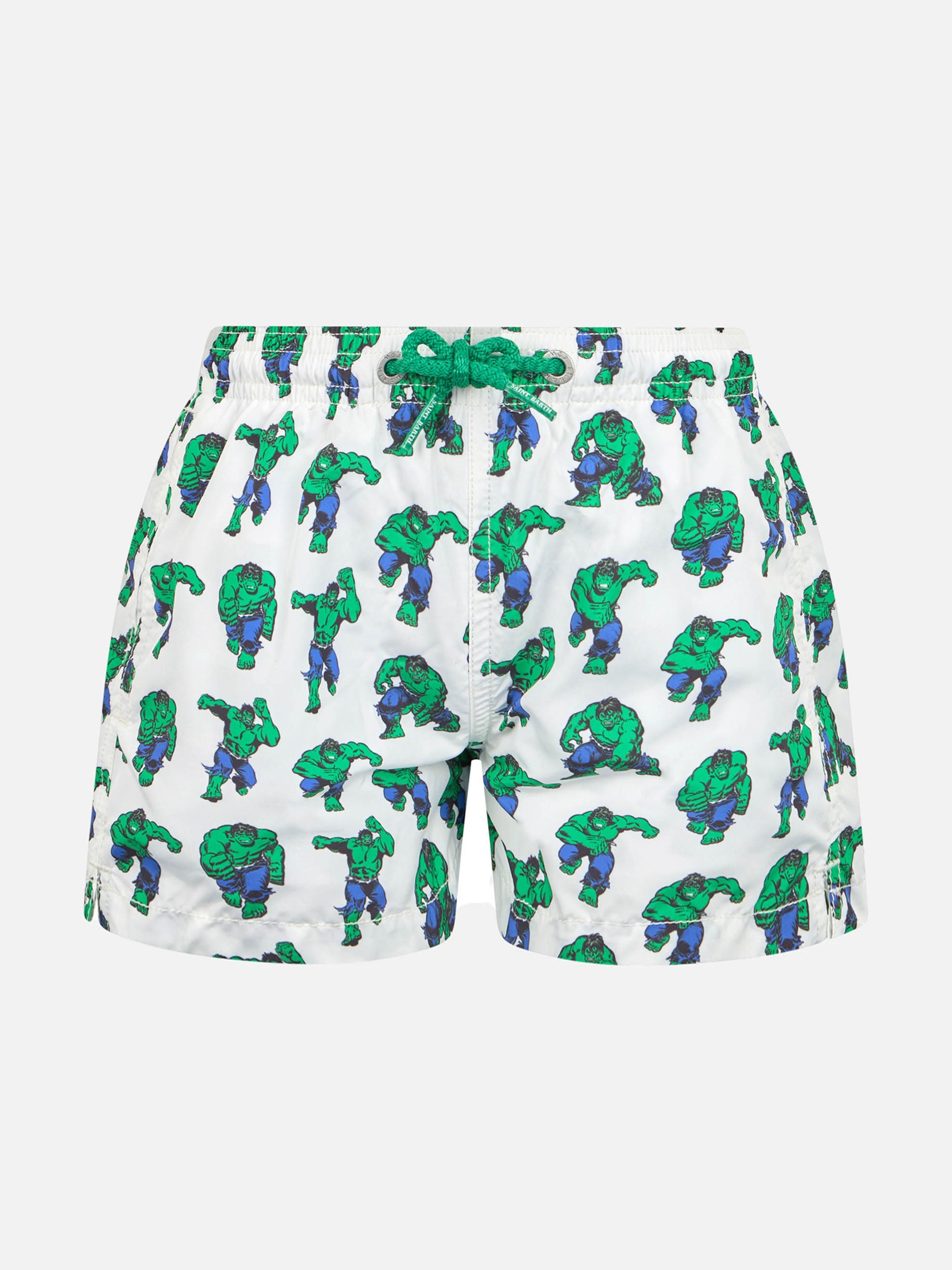 Boy Lightweight Fabric Swim-Shorts Jean Lighting With Hulk Print | Marvel Special Edition Green Swimshort