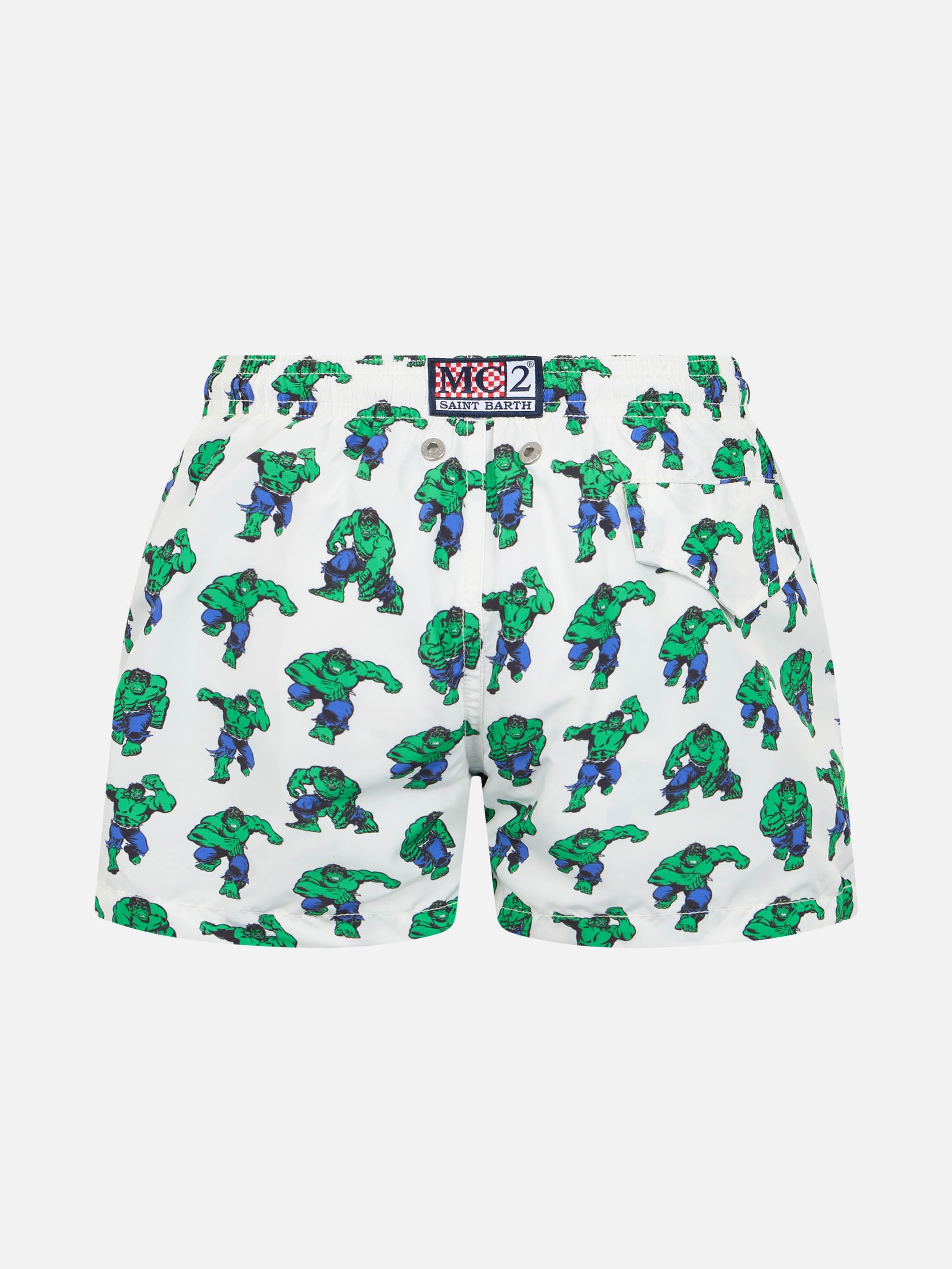 Boy Lightweight Fabric Swim-Shorts Jean Lighting With Hulk Print | Marvel Special Edition Green Swimshort