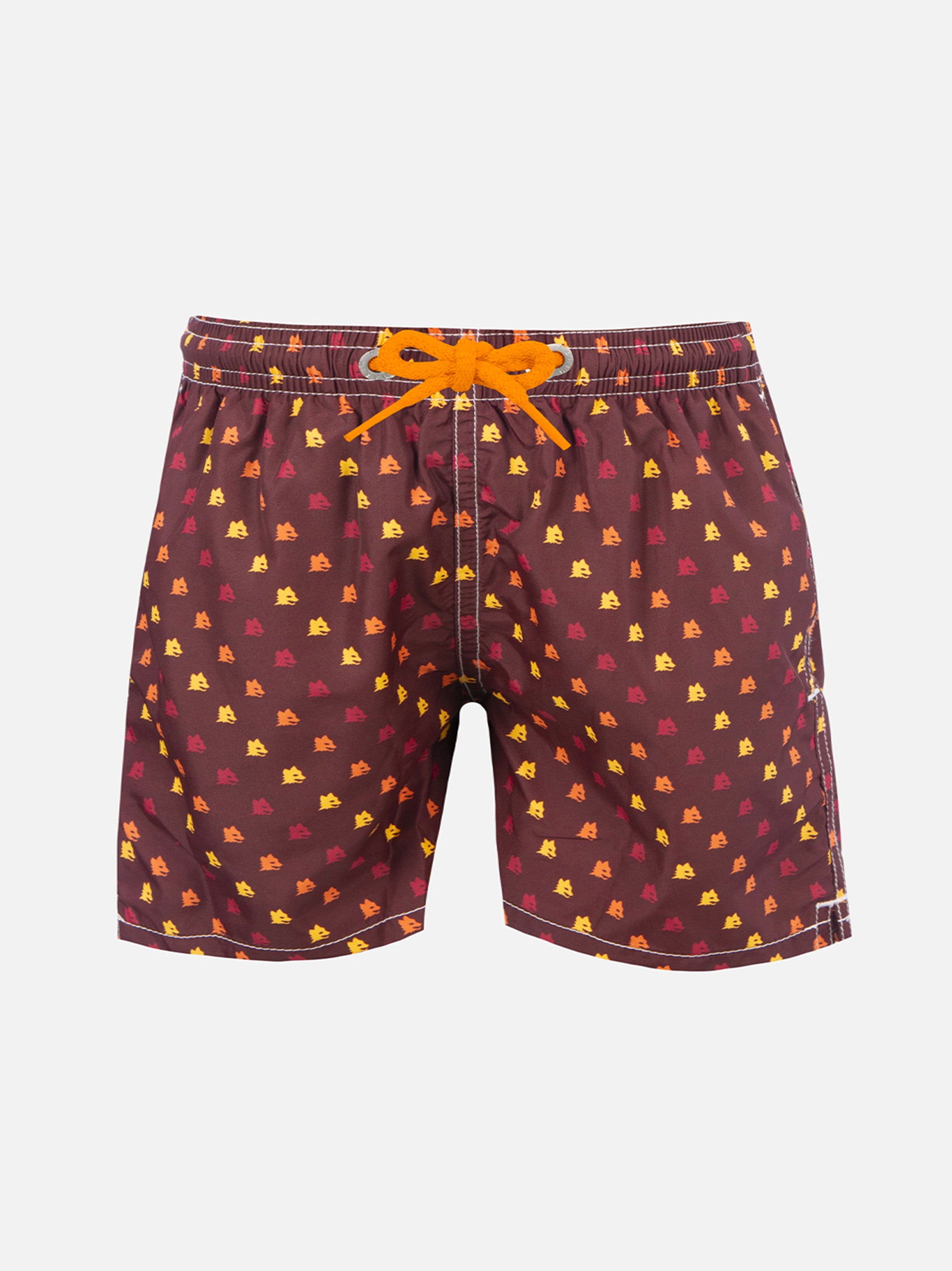 Boy Lightweight Fabric Swimshorts With Roma Print | As Special Edition Red Swimshort